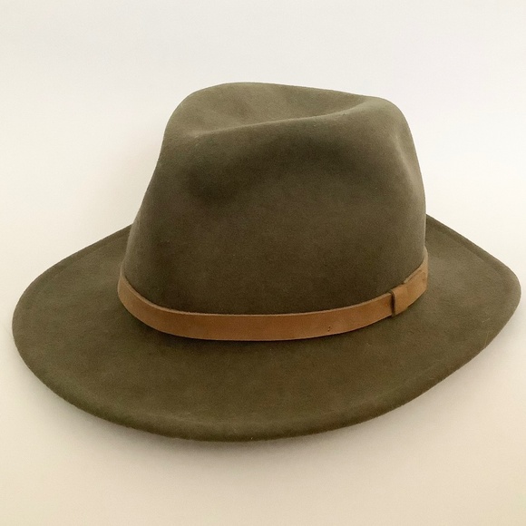 SOLD! VTG Mens Sz Medium Wool Fedora Hat Olive Green Dorfman Pacific Made in USA - Picture 1 of 12